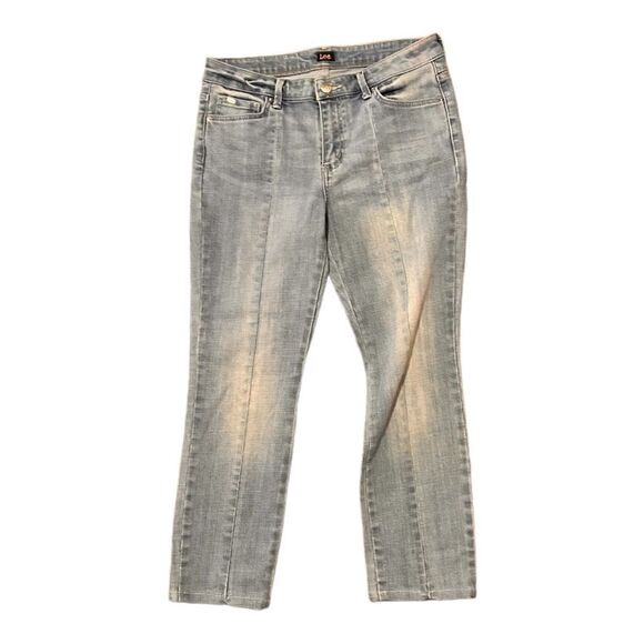 LEE Y2K Vintage Jeans Front Seam Light Wash Relaxed Zip Levi’s Pants Women 10 - Picture 2 of 9